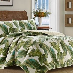 Tommy Bahama Fiesta Palm Twin  quilts & pillow shams, set of 2 for 2 beds